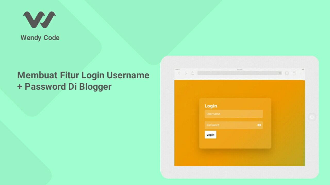 membuat fitur login password di blogger
