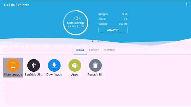go to main storage in file explorer cx file explorer home