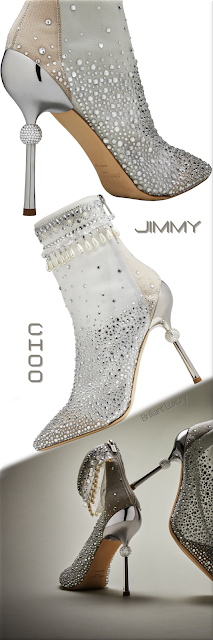 ♦Jimmy Choo Cynosure transparent mix crystal embroidered net mesh sock booties #jimmychoo #shoes #sparkling #brilliantluxury