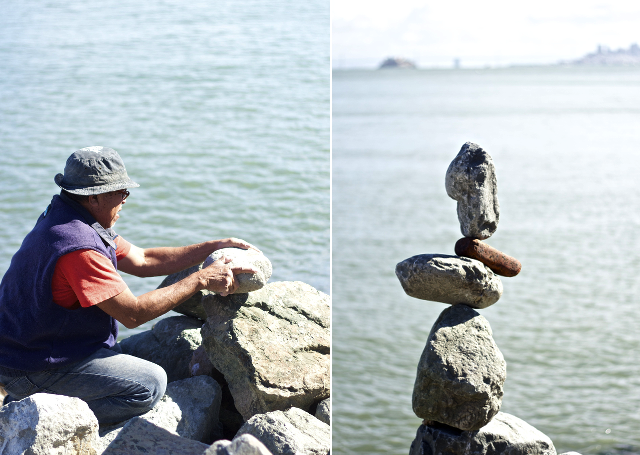 man made rock statues in sausalito, ca