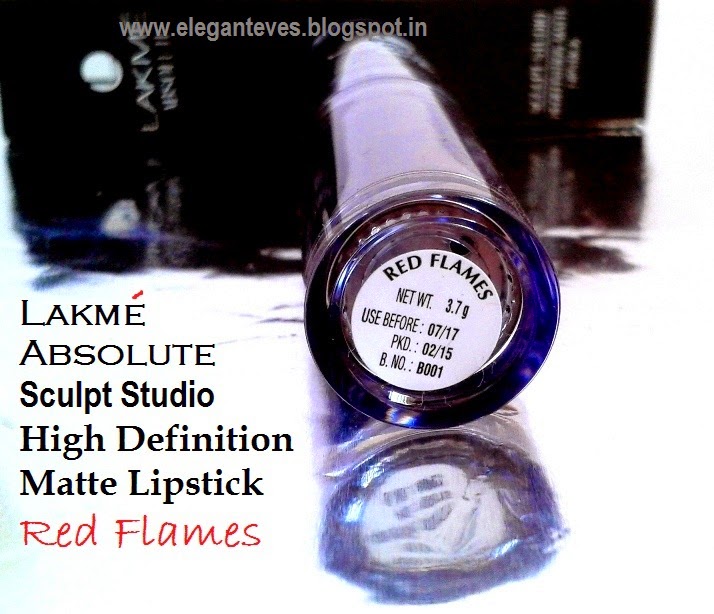 REVIEW, SWATCHES OF LAKME ABSOLUTE STUDIO SCULPT HIGH DEFINITION MATTE  LIPSTICK: RED FLAMES - Elegant Eves