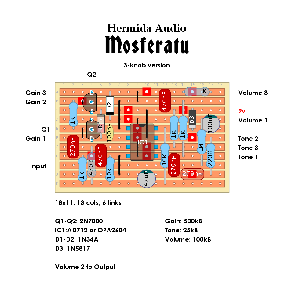 Dirtbox Layouts: Hermida Mosferatu 3-knob