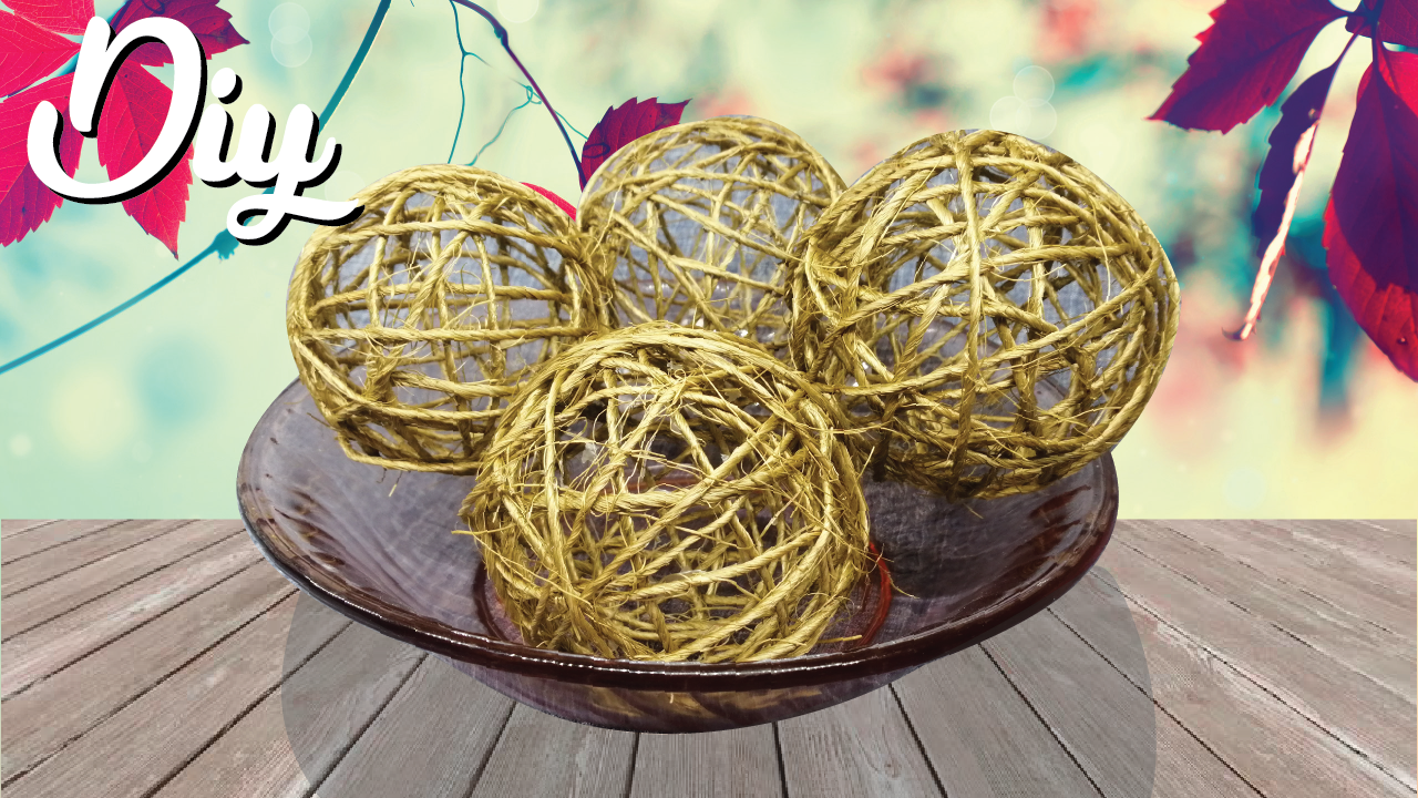Esferas decorativas hechas con mecate / Ideas en 5 minutos