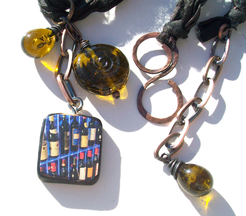 Genea Beads(Third Eye Gypsy) Wooly Wire & Recycled Wine Bottle Jewelry