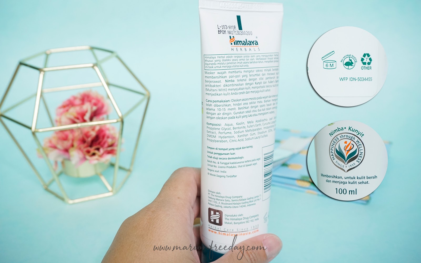Review Himalaya Herbals Purifying Neem Mask Masker Untuk Kulit Berjerawat Maroon Freeday