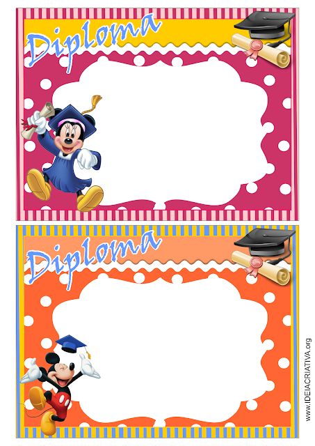 Diploma Educação Infantil Mickey e Minnie