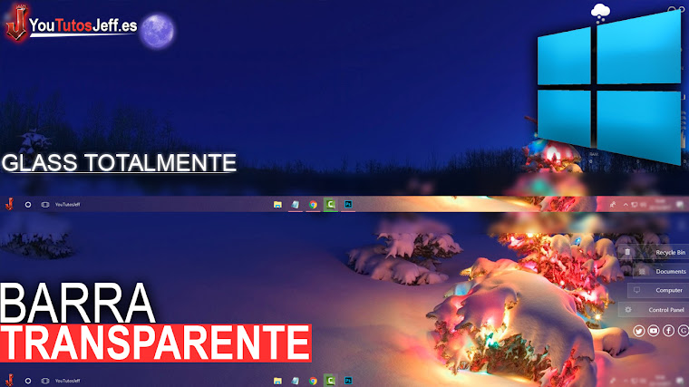 Como poner Barra de tareas Transparente en Windows 10 - Glass totalmente 2018