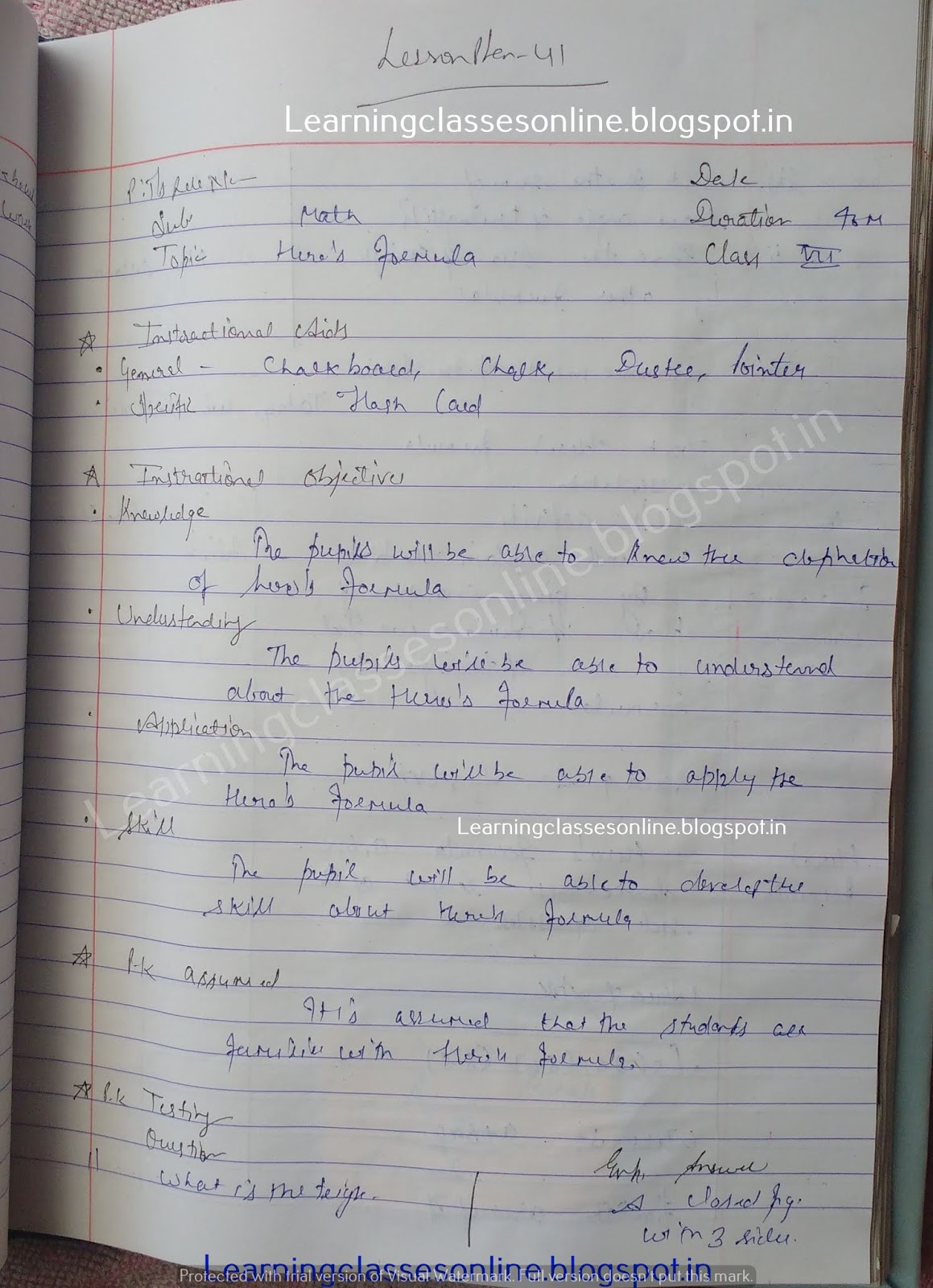 math lesson plan on herons formula Semi Detailed Lesson Plan In Math Grade 5,