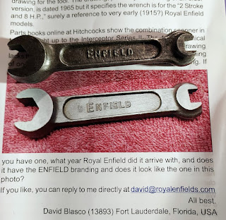 Royal Enfield wrench photographed by Alan.