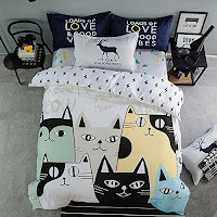 ropa de cama para los amantes de los gatos