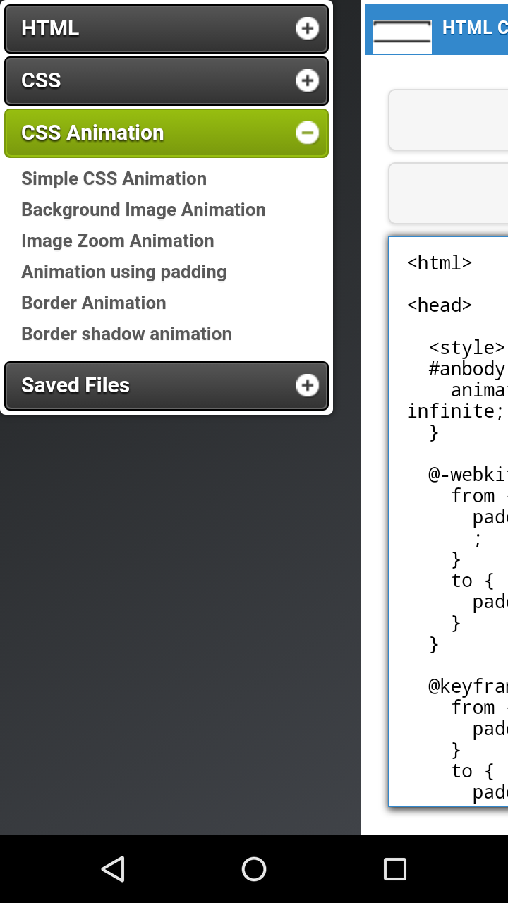 Best HTML CSS and javascript learning app for android device