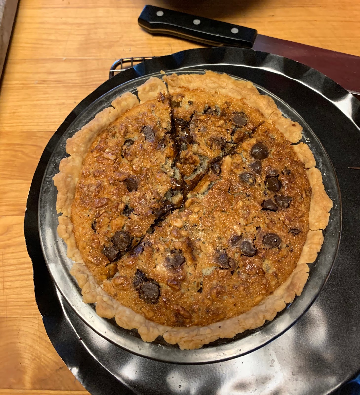 Cooking with Barry & Meta Buttermilk Pie with Chocolate Chips & Walnut