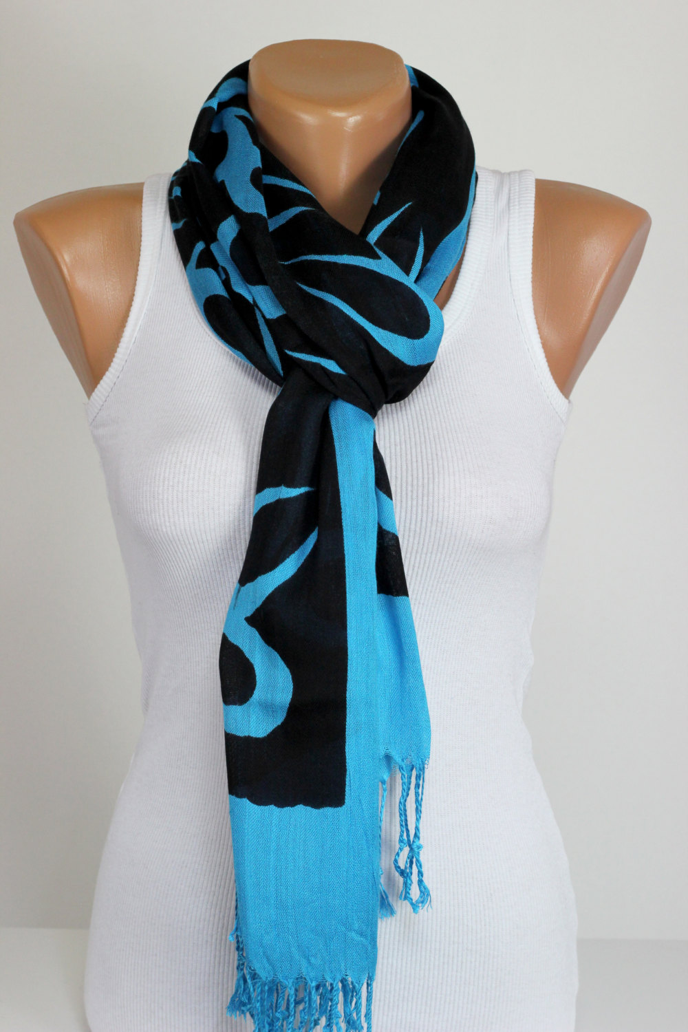 Echerpe Blue Scarf Women's Scarf Soft Cotton Scarf Shawl Lightweight