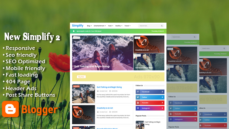 New Simplify 2 Responsive Blogger Template 