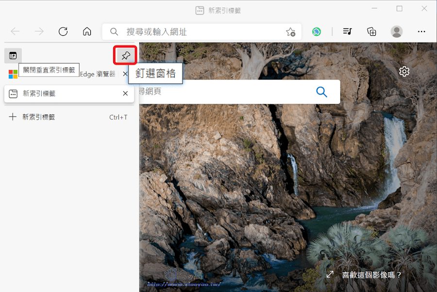 Microsoft Edge 垂直索引標籤