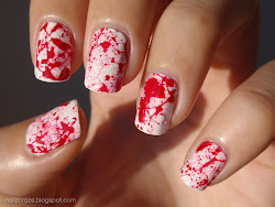 blood splatter nails halloween nail dexter bloody designs tribute hacks minute last cool awesome spatter idea shefinds