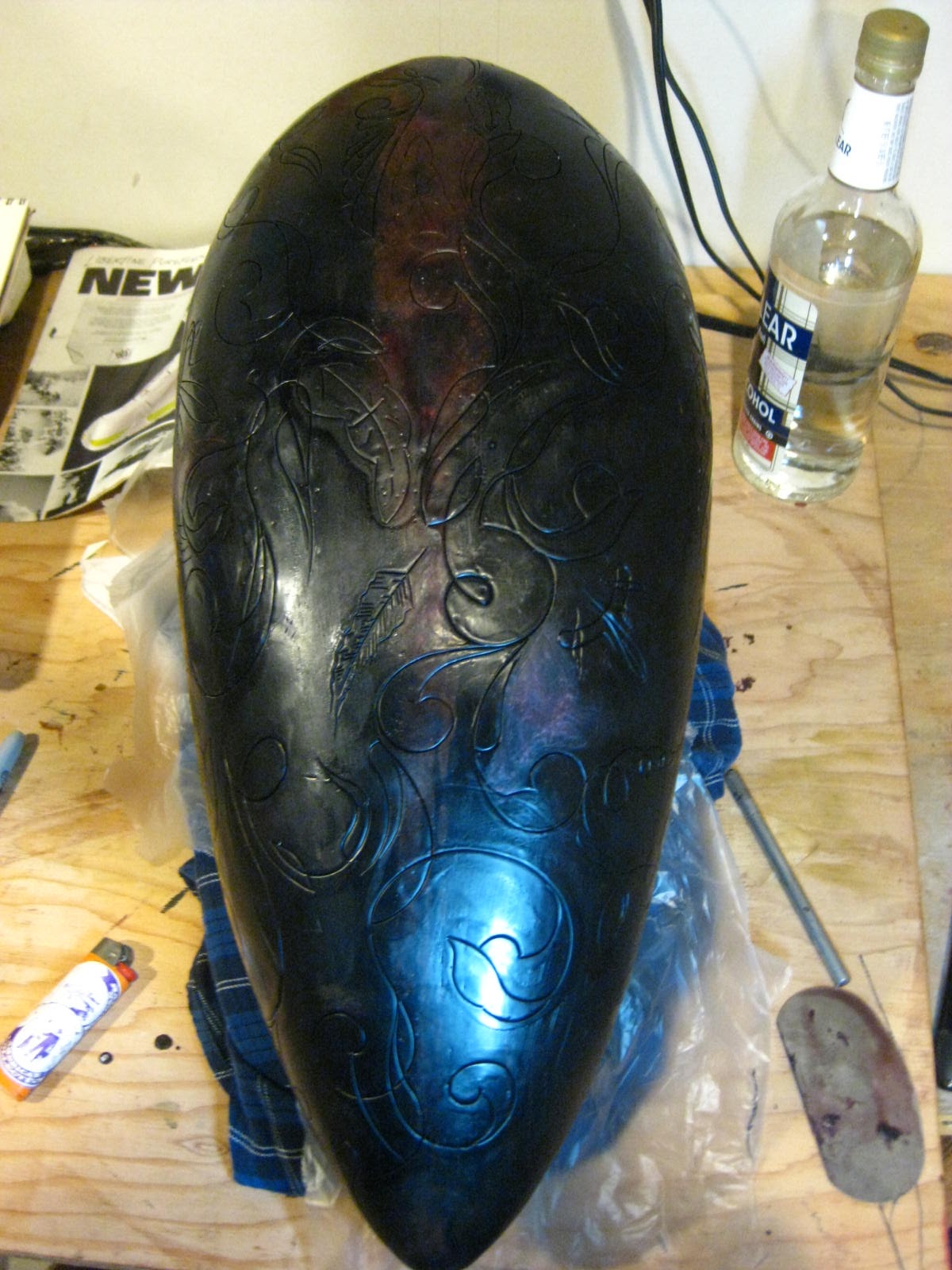 thatcher one piece wax gas tank carving