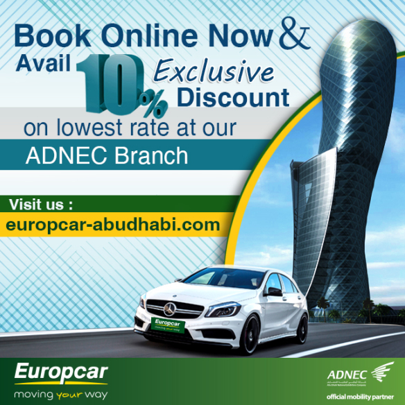 Book Online Now and Avail 10% Exclusive Discount on Lowest Rate at our ADNEC Branch. To avail this offer book now on www.europcar-abudhabi.com
