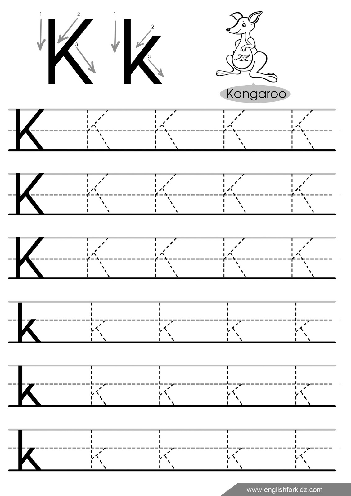 Practice Writing Letters K Worksheet