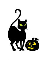 Halloween cat and pumpkin