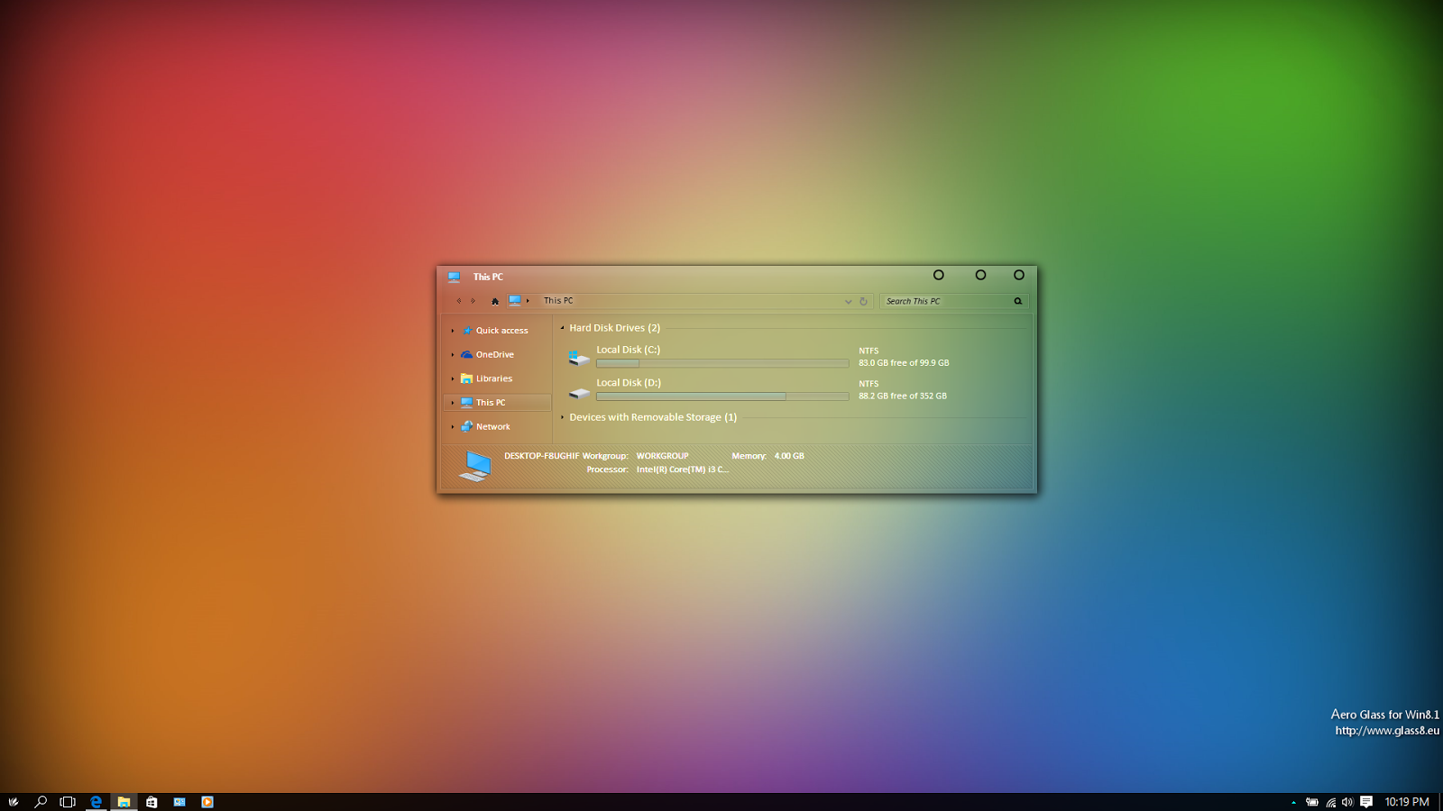 Genuine Customize clear 3.0 glass for windows 10 (10586)