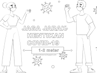 Poster Mewarna - Jaga Jarak Fizikal