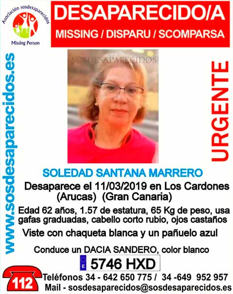 Mujer de Arucas desaparecida, Soledad Santana Marrero