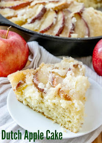 This dutch apple cake recipe has been in my family for generations. It is a simple cake topped with apples and plenty of golden topping. It is great as a coffee cake at breakfast, for an afternoon treat or as a simple dessert. You can take it straight from my great-great grandma's recipe box and put it into yours! This dutch apple cake recipe has been in my family for generations. It is a simple cake topped with apples and plenty of golden topping. It is great as a coffee cake at breakfast, for an afternoon treat or as a simple dessert. You can take it straight from my great-great grandma's recipe box and put it into yours!