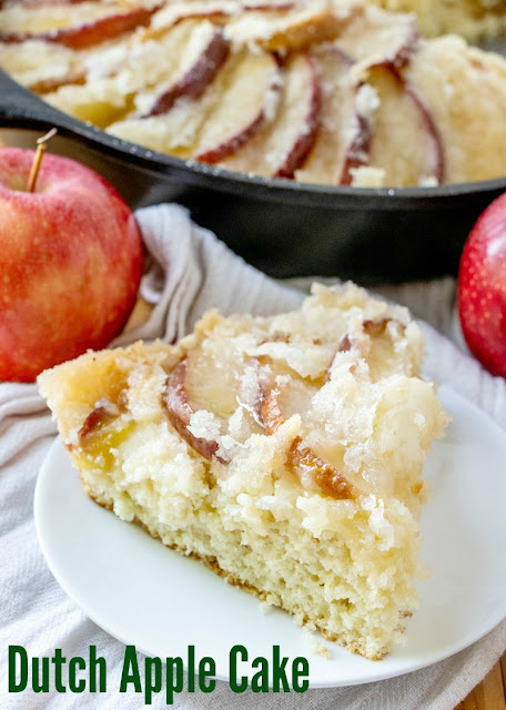 This dutch apple cake recipe has been in my family for generations. It is a simple cake topped with apples and plenty of golden topping. It is great as a coffee cake at breakfast, for an afternoon treat or as a simple dessert. You can take it straight from my great-great grandma's recipe box and put it into yours! This dutch apple cake recipe has been in my family for generations. It is a simple cake topped with apples and plenty of golden topping. It is great as a coffee cake at breakfast, for an afternoon treat or as a simple dessert. You can take it straight from my great-great grandma's recipe box and put it into yours!