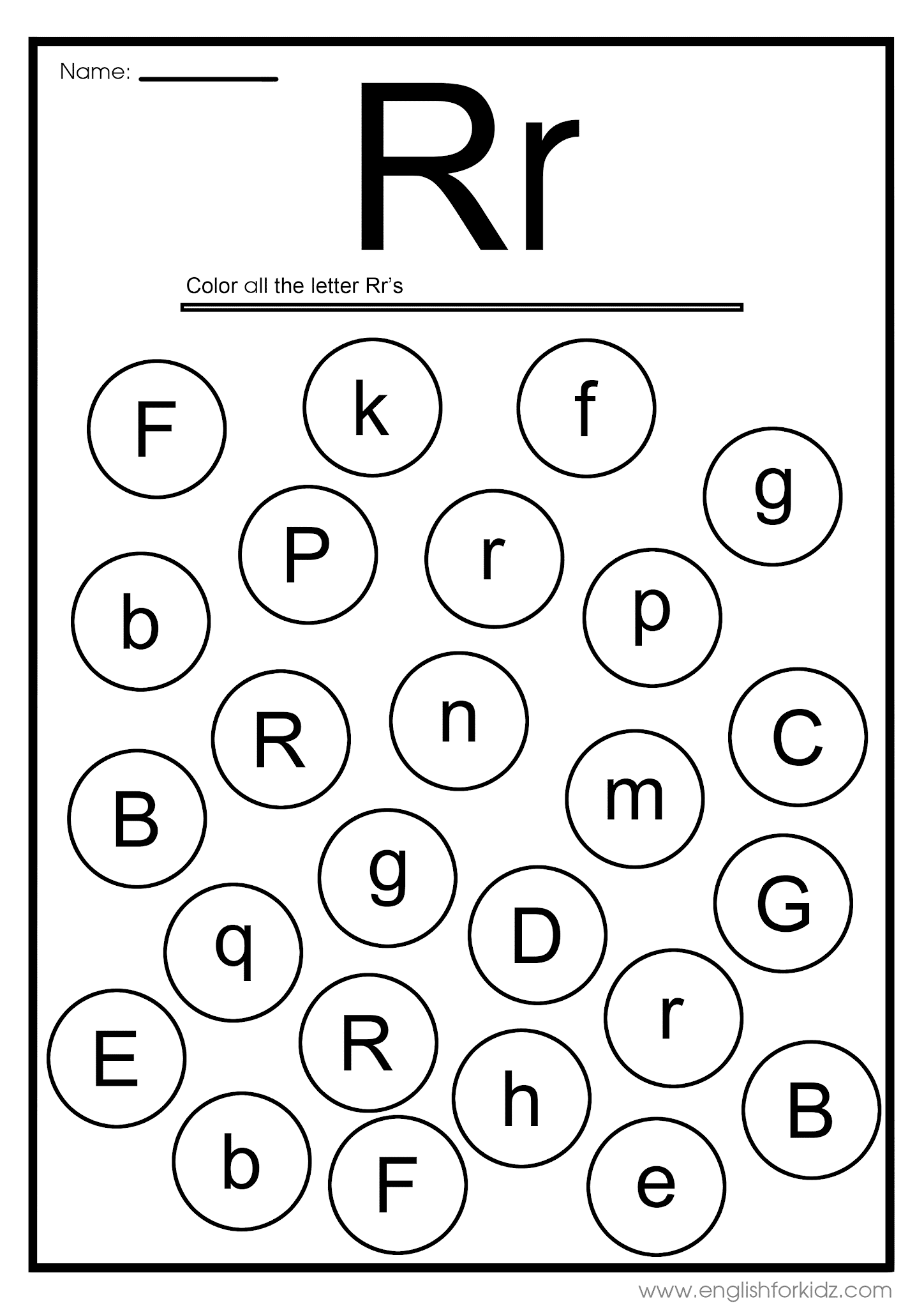 Free Printable R Worksheets