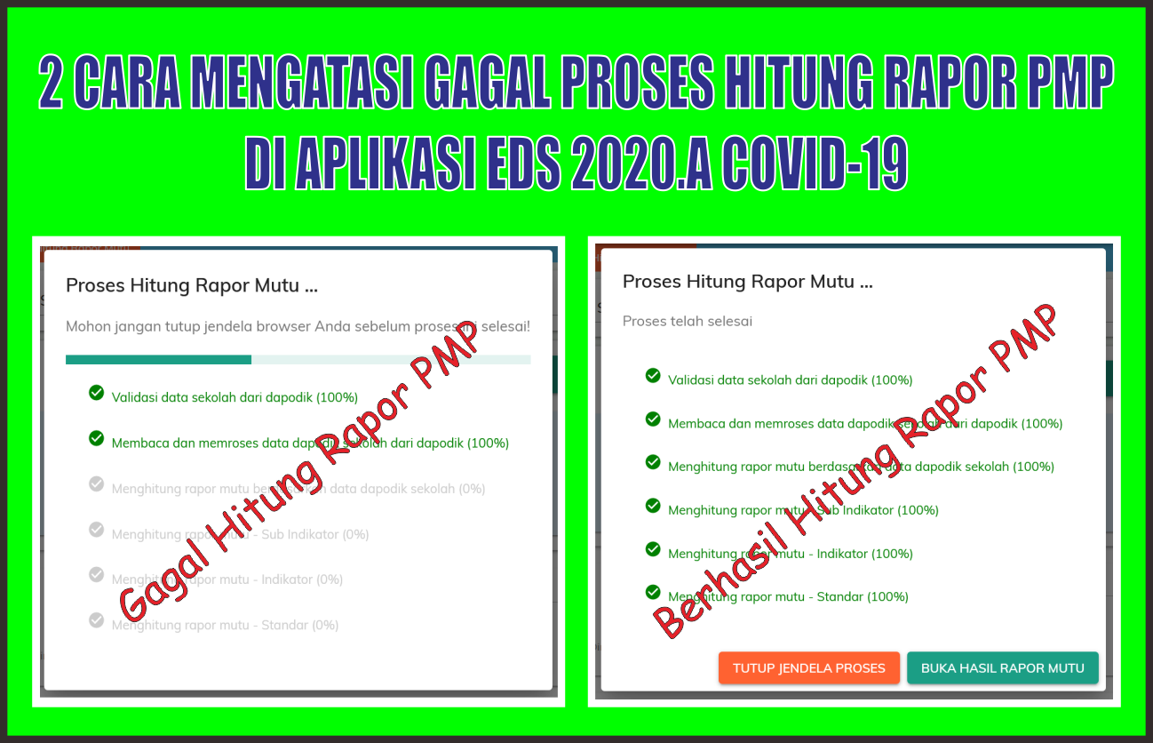 cara mengatasi gagal hitung rapor mutu eds pmp covid 19