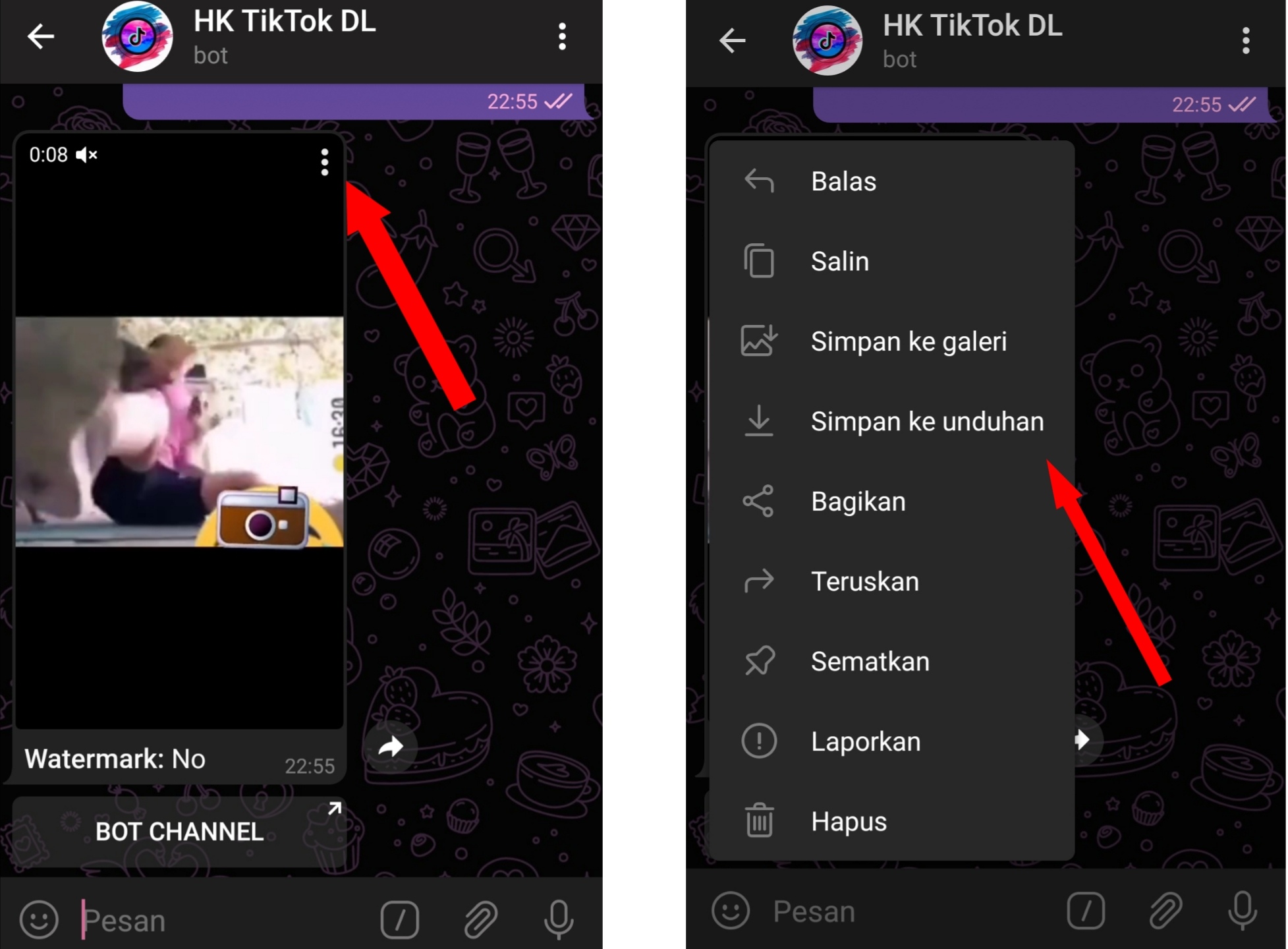 Cara Menyimpan File di Telegram Blogger Toraja