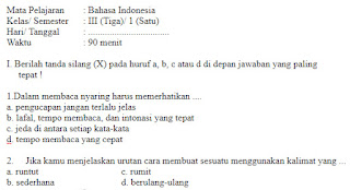 soal bahasa indonesia kelas 3 soal bahasa indonesia kelas 3