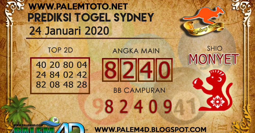 Prediksi Sydney 24 Januari 2020 Prediksi Togel Jitu