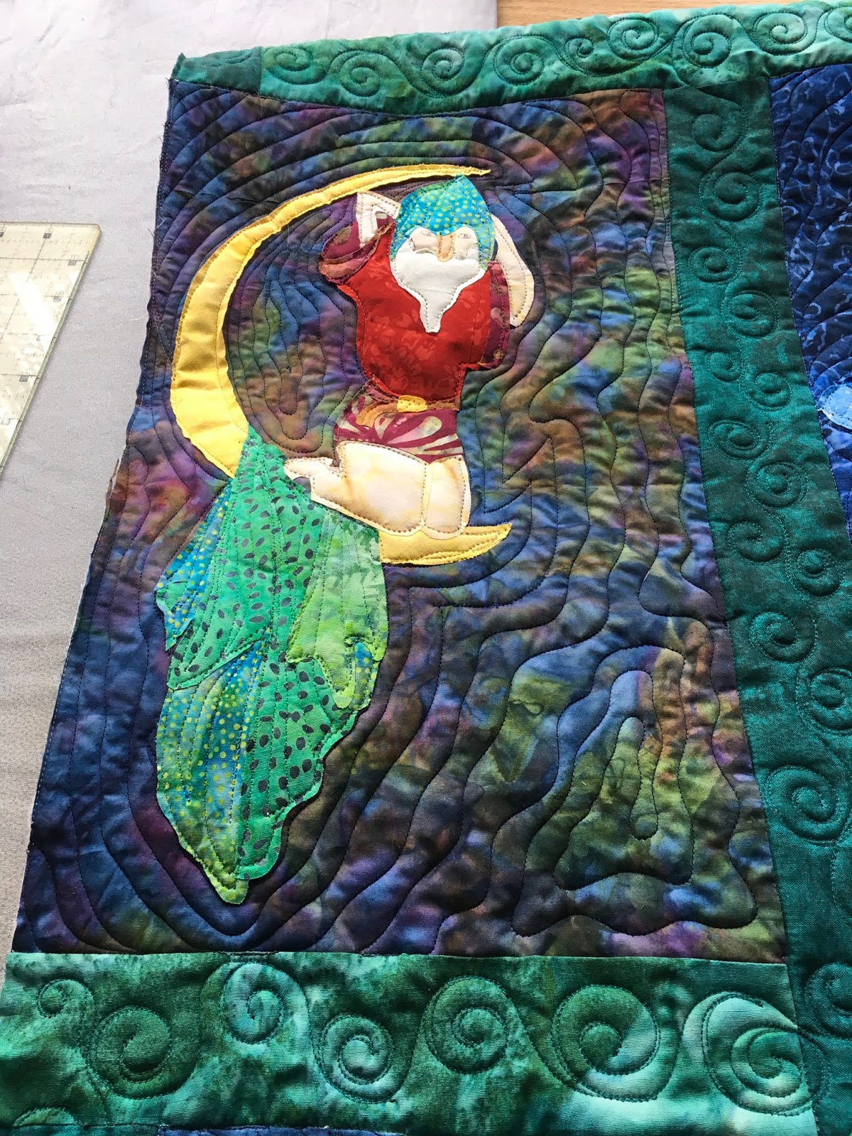 Custom Longarm Quilting by Quilts by Hannelore Raw Edge Appliqué Fairy