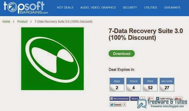Offre promotionnelle : 7-Data Recovery Suite 3.0 à nouveau gratuit !
