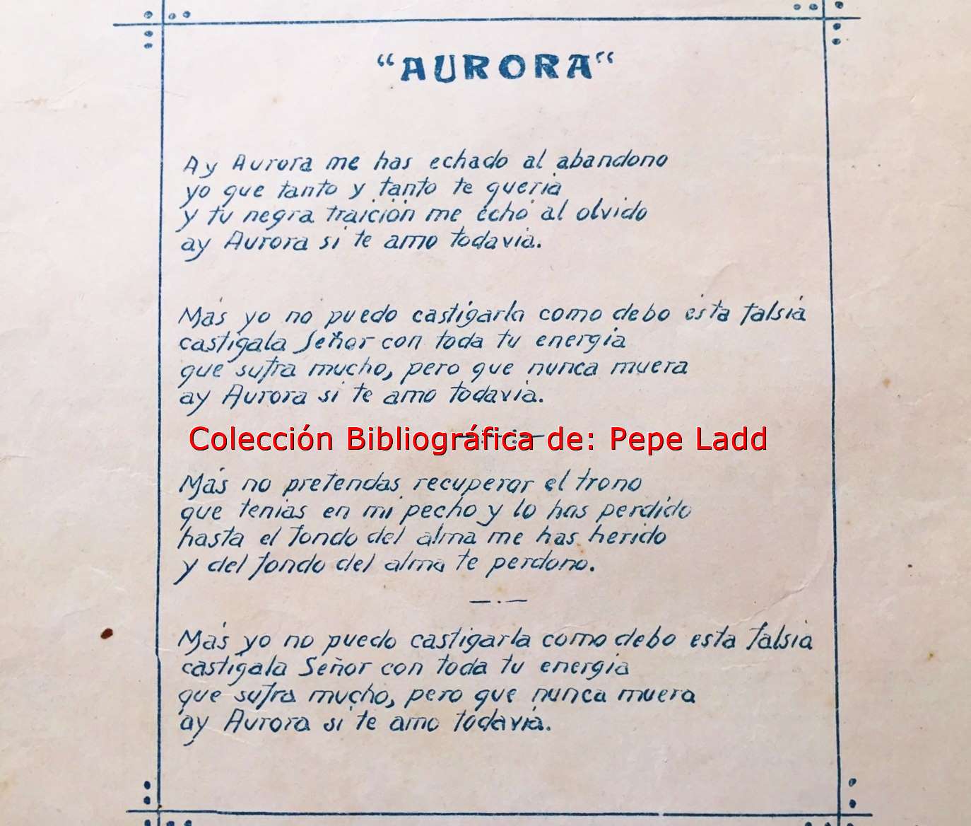 CRÓNICAS CRIOLLAS DE PEPE LADD EL VALS AURORA, CARLOS GARDEL Y