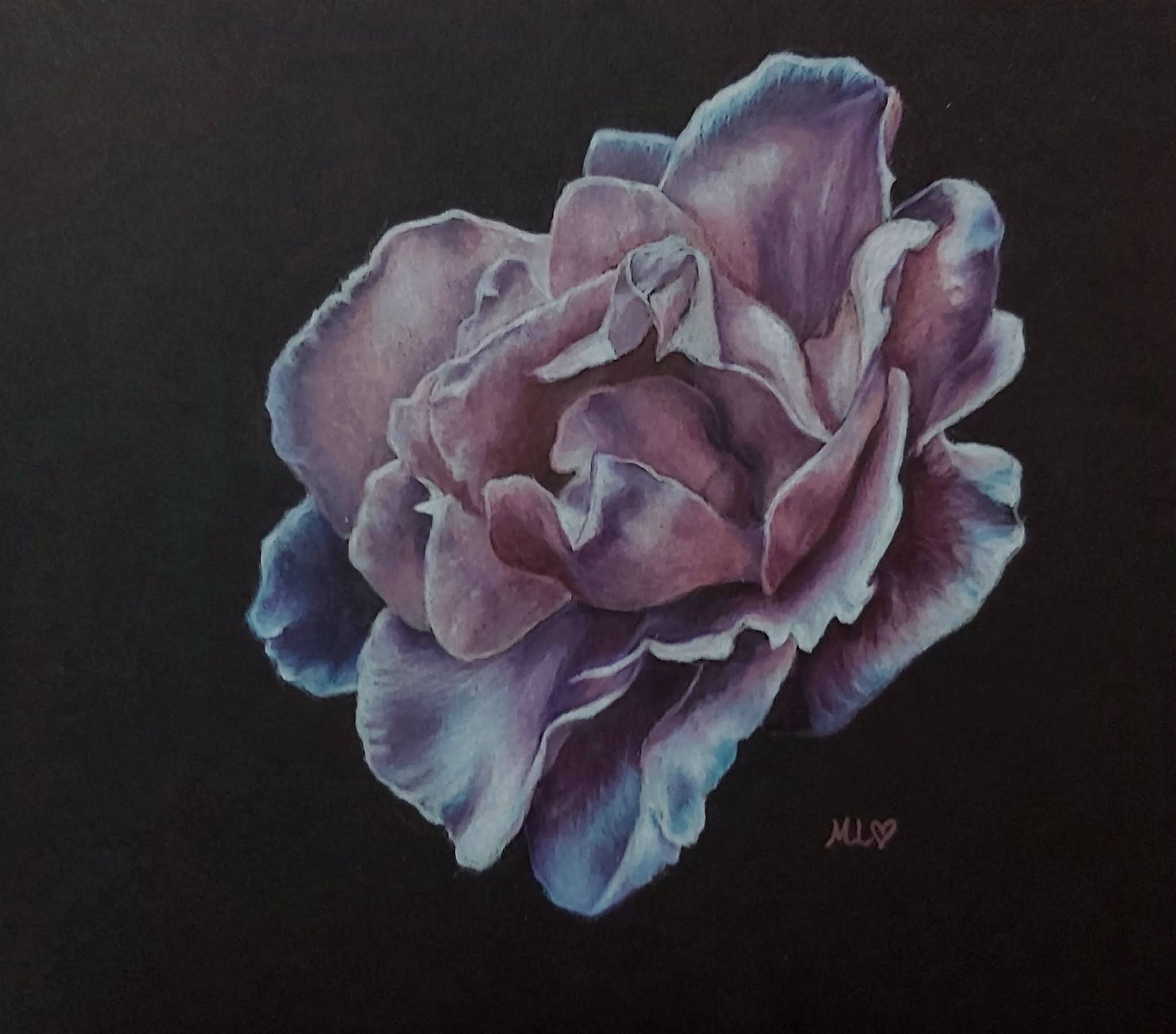 Using coloured pencils on black paper