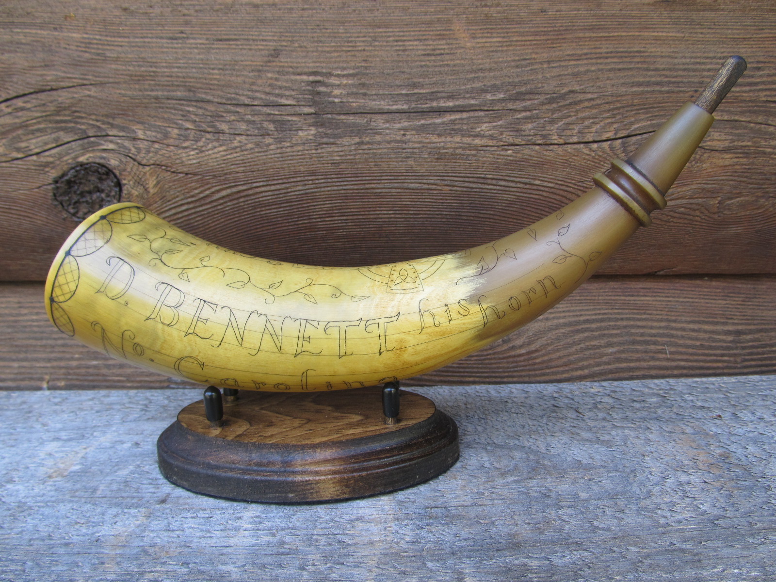 Contemporary Makers Engraved Powder Horn by Clinton E. Byers
