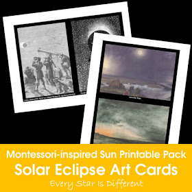 Montessori-inspired Sun Printable Pack: Solar Eclipse Art Cards