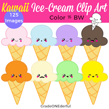 https://www.teacherspayteachers.com/Product/Ice-Cream-Cone-Clip-Art-With-and-Without-Kawaii-Faces-125-Images-4631215