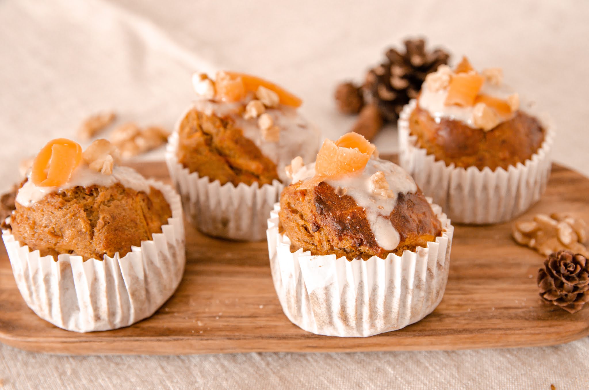Muffins de Carrot Cake - Repostería saludable