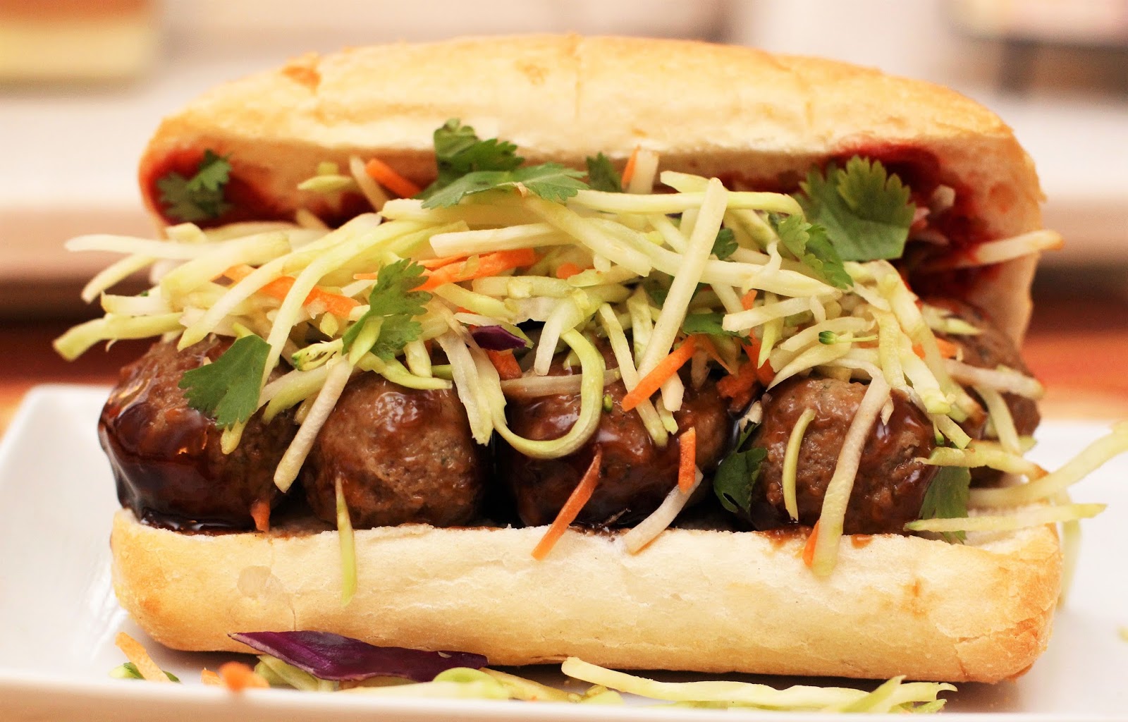 Recipe Asian Turkey Meatball Subs chicago foodie girl