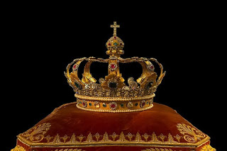 crown resting on pillow