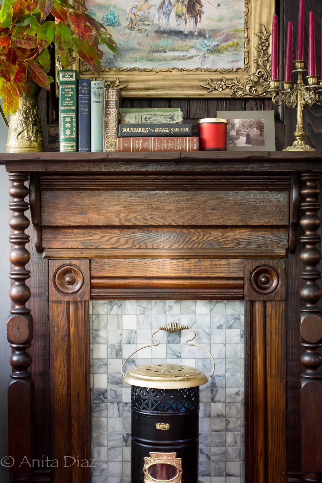 DIY Victorian mantel Whispering Pines Homestead