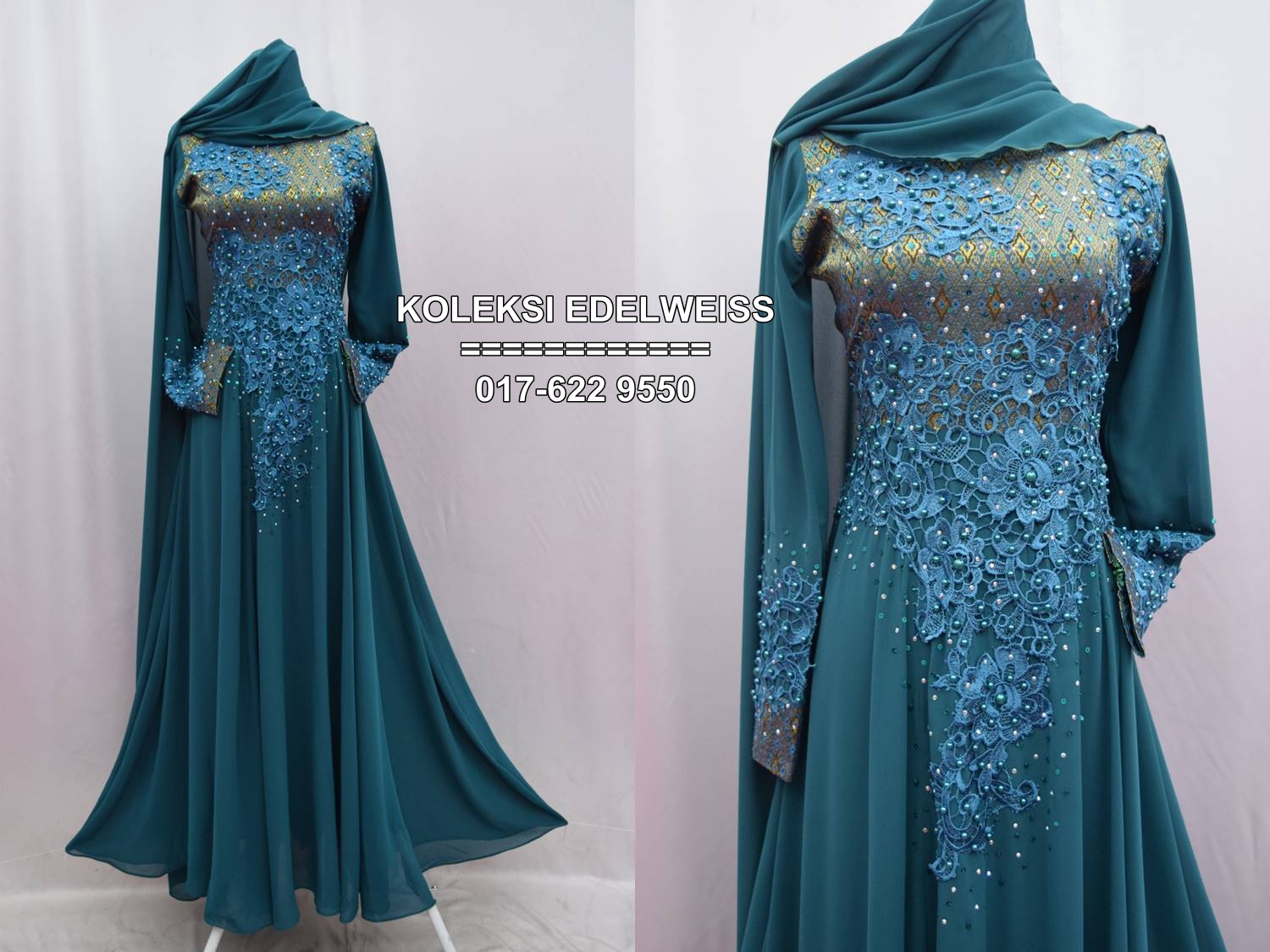 baju nikah couple hijau