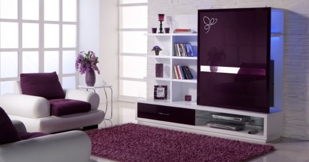 Ideas de sala de estar de color púrpura