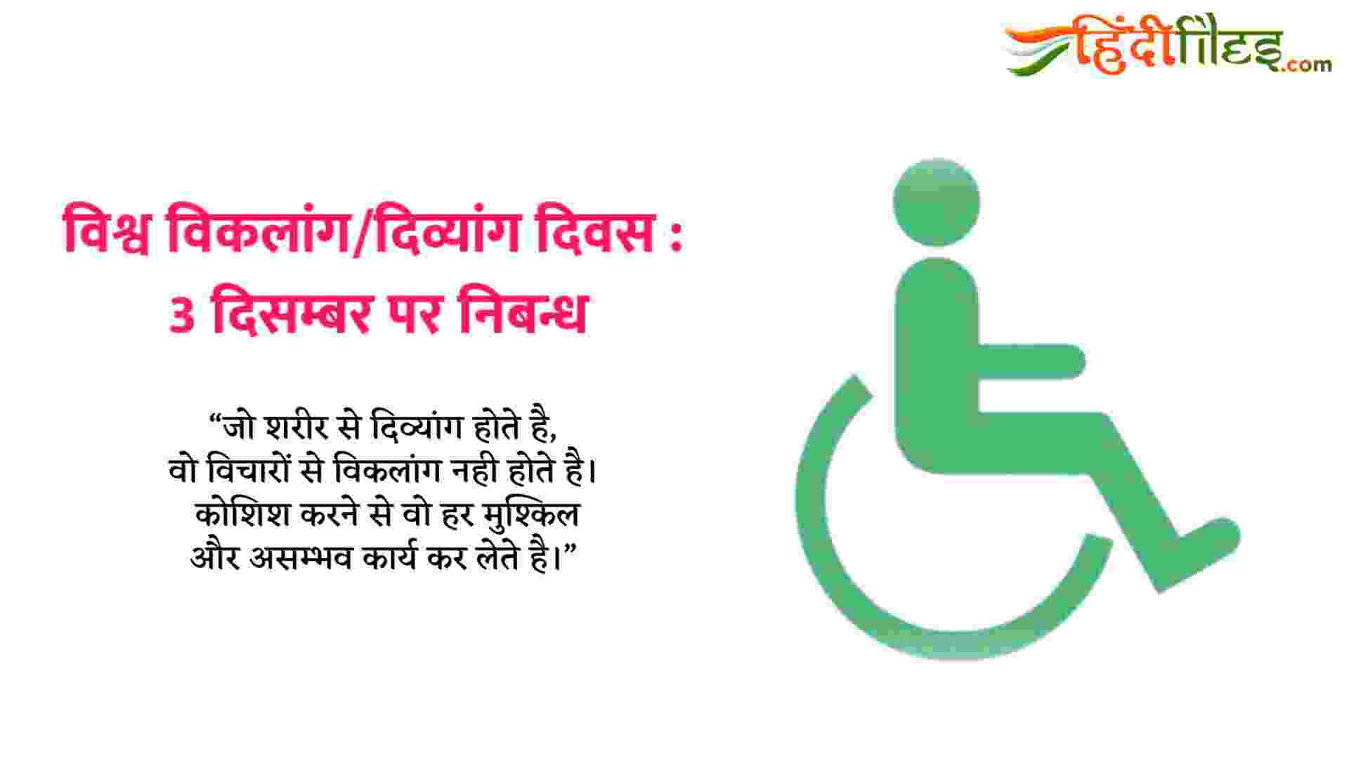 essay about handicapped in hindi
