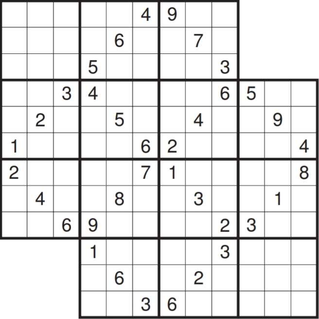 RULES Classic sudoku rules apply to each of the grids. Two grids are