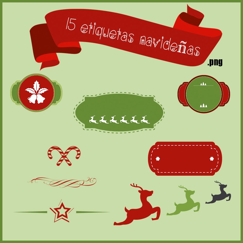 15 PNGs de etiquetas navideñas ~ *..PS-Tutoriales..*